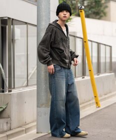 WEGO 【SMLサイズ展開】エクストラバギーデニムパンツ