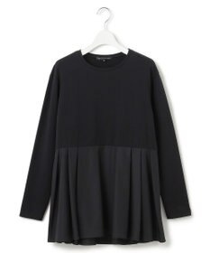 23区 S 【ご好評につき新色追加】ナチュラルコットンベアコンビ ペプラム カットソー