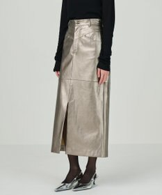 GRACE CONTINENTAL クラッシュレザータイトスカート