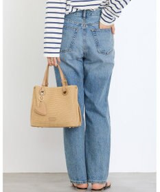 MioFIRANO カジュアルシックガーターステッチハンドバッグ 2WAY チャーム付き　FIRANO フィラノ