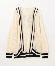 GRACE CONTINENTAL メッシュラインニットフーディ