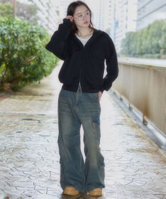 WEGO 【ユニセックス着用ITEM/SMLサイズ展開】ボンディングZIPパーカー