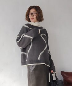 WEGO 【25年秋冬新作】ニュアンスライン配色プルオーバー