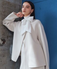 BEIGE， 【andGIRL 秋号掲載】LEMOORE / ウールリバースタンドカラーショートコート