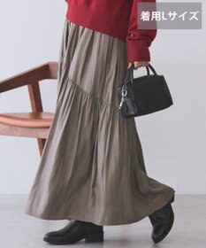 AMERICAN HOLIC 【選べる丈】チンツ加工ティアードスカート