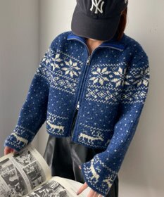WEGO 雪柄ZIPニット