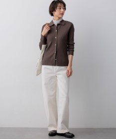 23区 【先行予約】ワイドリブ ポロニット カーディガン