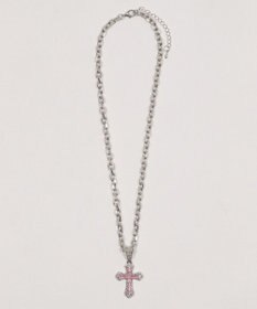 WEGO Lクロスビジューネックレス