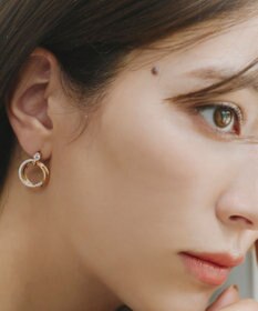 Tiaclasse 【金属アレルギー対応】　ストーンフープバインドピアス