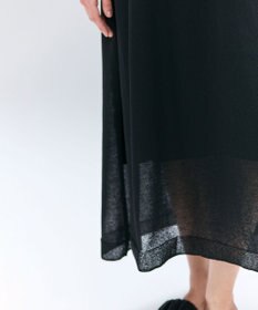 BEIGE， 【洗える】MILANO / リネン混シアーニットAラインワンピース