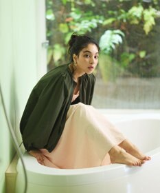 #Newans 【UVカット/撥水/接触冷感】ギャザーブラウス ラッシュガード