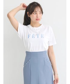 earth music&ecology 襟パール刺繍ロゴＴシャツ