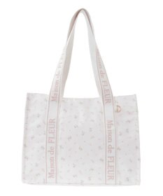 Maison de FLEUR ピンクマニアフラワープリントトートバッグ