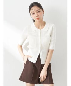 earth music&ecology リブコンパクトカーディガン