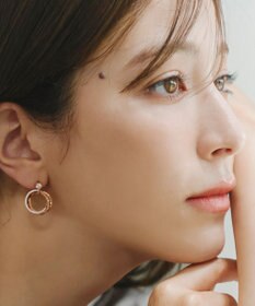 Tiaclasse 【金属アレルギー対応】　ストーンフープバインドピアス