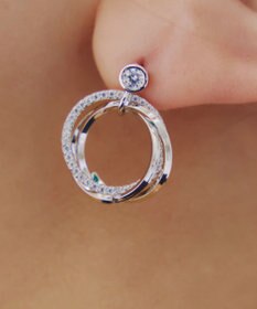 Tiaclasse 【金属アレルギー対応】　ストーンフープバインドピアス