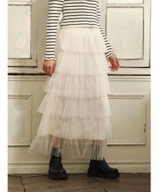 Green Parks ・ＥＬＥＮＣＡＲＥ　ＤＵＥ　ティアードラメチュールスカート