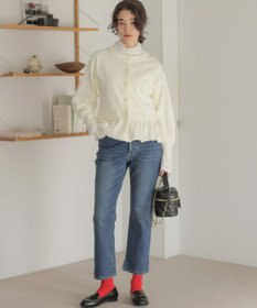 組曲 【WEB限定】フラワーチュールタートルネック カットソー