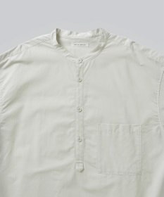 WHITE MAILS 【UNISEX】COTTON PAPER POPLIN BAND COLLAR PULLOVER シャツ