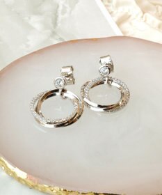 Tiaclasse 【金属アレルギー対応】　ストーンフープバインドピアス