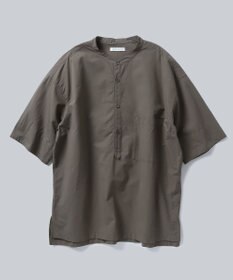 WHITE MAILS 【UNISEX】COTTON PAPER POPLIN BAND COLLAR PULLOVER シャツ