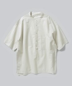 WHITE MAILS 【UNISEX】COTTON PAPER POPLIN BAND COLLAR PULLOVER シャツ