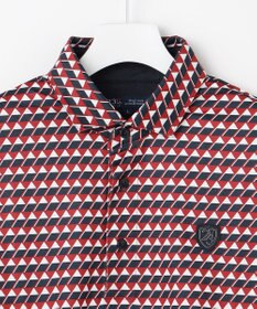 23区GOLF 【MEN】フラッグ総柄長袖ポロシャツ