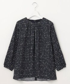 自由区 L 【セットアップ対応・洗える】スクラッチチェックプリント ブラウス