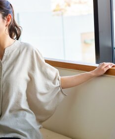 Tiaclasse 【洗える】麻調ドルマンタックシャツ