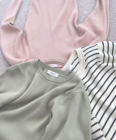 Feroux 【洗える】パフショルダーリブ ニット