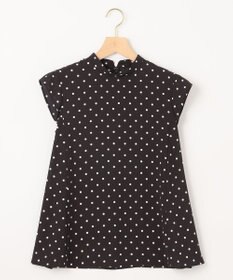 組曲 【WEB限定】ドットプリントデシン ボウタイ付きブラウス