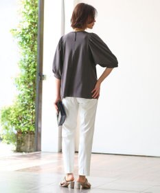 自由区 【洗える・XSサイズあり】ハイツイストポンチボリューム袖 カットソー