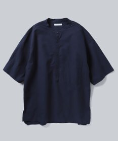 WHITE MAILS 【UNISEX】COTTON PAPER POPLIN BAND COLLAR PULLOVER シャツ