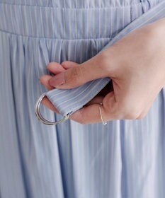 Tiaclasse 【洗える】ベルト付きストライプワンピース