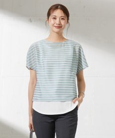 J.PRESS LADIES L シアーボーダーツイン カットソー