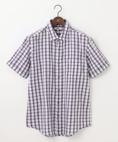 JOSEPH ABBOUD 【キングサイズ・サスティナブル】リヨセルリネンチェック 半袖シャツ