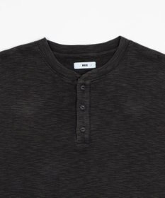 WEGO 【ユニセックス着用ITEM/MLサイズ展開】スラブヘンリーネックT（SS）