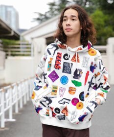 WEGO 総柄BIGプルパーカー