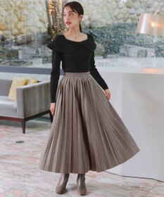 Tiaclasse リボン衿リブニットトップス