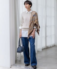 23区 S 【洗える】ルレックスバルキー5分袖 ラメ ニット