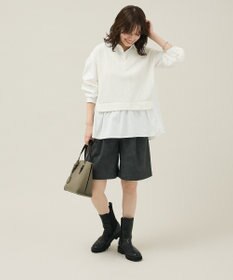 Green Parks カットモールドッキングシャツチュニック