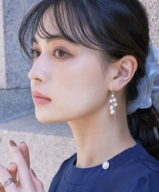 Tiaclasse パール＋タッセルチェーンピアス