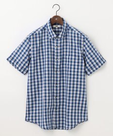 JOSEPH ABBOUD 【キングサイズ・サスティナブル】リヨセルリネンチェック 半袖シャツ