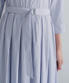 Tiaclasse 【洗える】ベルト付きストライプワンピース