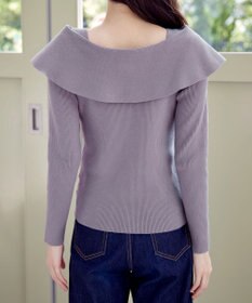 Tiaclasse リボン衿リブニットトップス