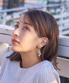 Tiaclasse パール＋タッセルチェーンピアス