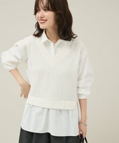 Green Parks カットモールドッキングシャツチュニック