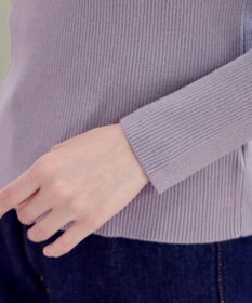 Tiaclasse リボン衿リブニットトップス