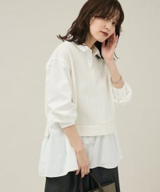 Green Parks カットモールドッキングシャツチュニック