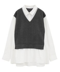 Green Parks カットモールドッキングシャツチュニック